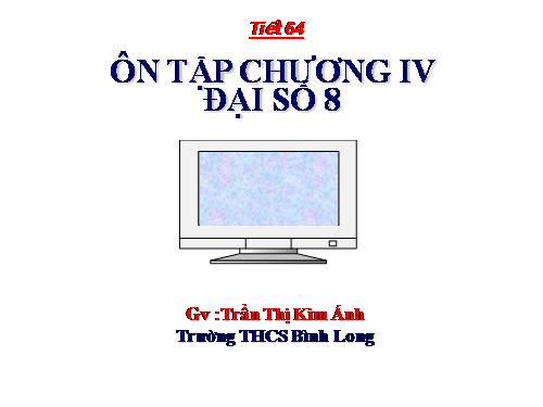 Ôn tập Chương IV. Bất phương trình bậc nhất một ẩn