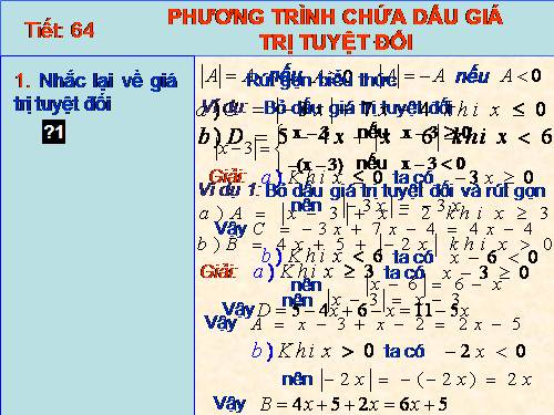 Chương IV. §5. Phương trình chứa dấu giá trị tuyệt đối