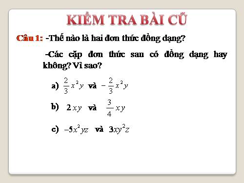 Các bài Luyện tập