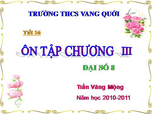 Ôn tập Chương III. Phương trình bậc nhất một ẩn