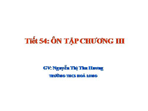 Ôn tập Chương III. Phương trình bậc nhất một ẩn