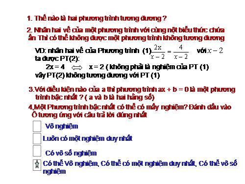 Ôn tập Chương III. Phương trình bậc nhất một ẩn