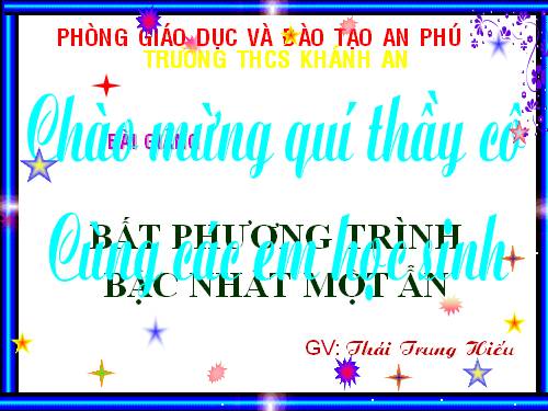 Chương IV. §4. Bất phương trình bậc nhất một ẩn