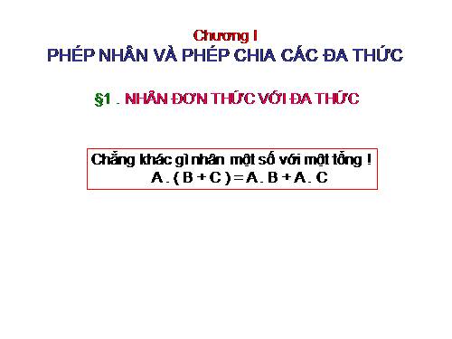 Chương I. §1. Nhân đơn thức với đa thức