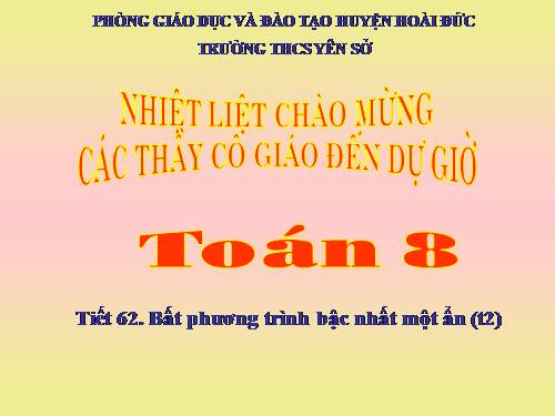 Chương IV. §4. Bất phương trình bậc nhất một ẩn