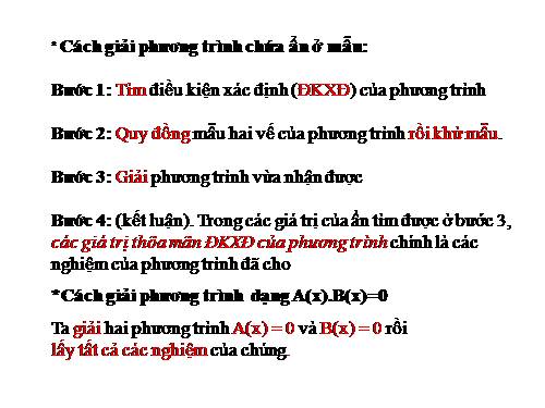 Chương III. §5. Phương trình chứa ẩn ở mẫu