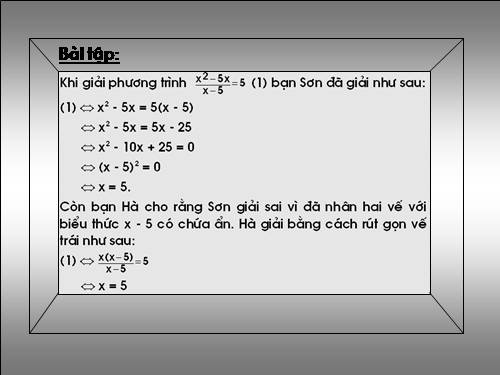 Chương III. §5. Phương trình chứa ẩn ở mẫu