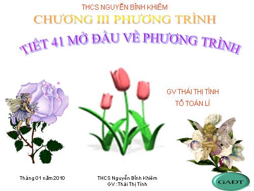 Chương III. §1. Mở đầu về phương trình