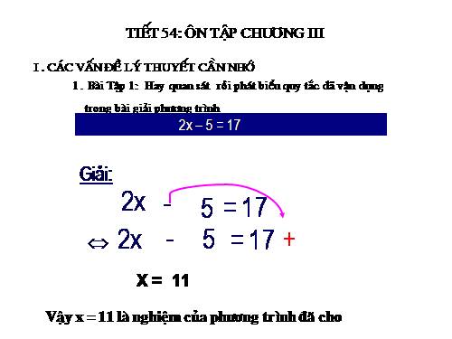 Ôn tập Chương III. Phương trình bậc nhất một ẩn