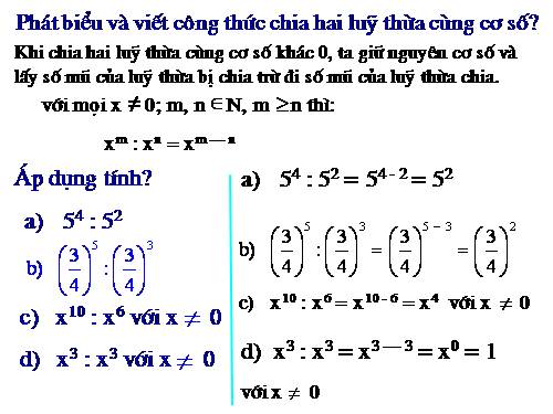 Chương I. §10. Chia đơn thức cho đơn thức