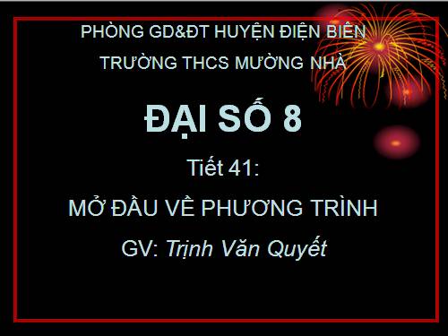 Chương III. §1. Mở đầu về phương trình