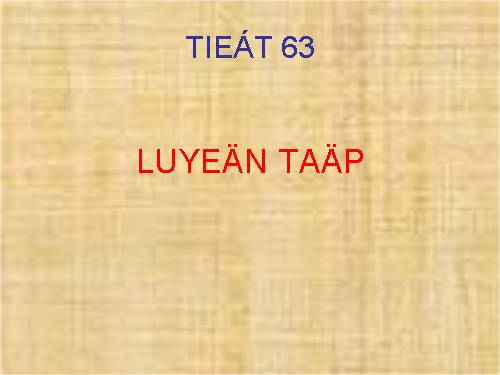 Các bài Luyện tập