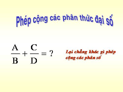 Chương II. §5. Phép cộng các phân thức đại số