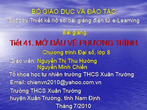 Chương III. §1. Mở đầu về phương trình