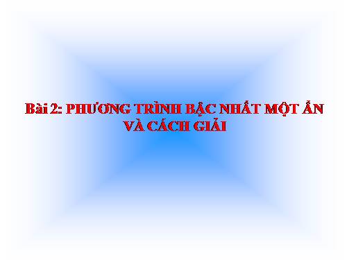 Chương III. §2. Phương trình bậc nhất một ẩn và cách giải