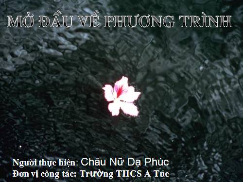 Chương III. §1. Mở đầu về phương trình