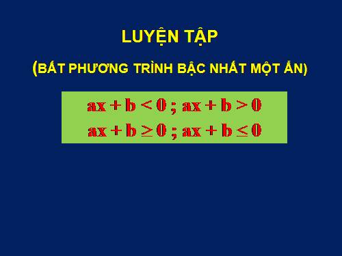 Các bài Luyện tập