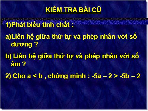 Chương IV. §3. Bất phương trình một ẩn