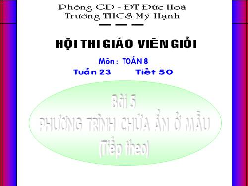 Chương III. §5. Phương trình chứa ẩn ở mẫu