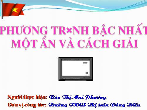 Chương III. §2. Phương trình bậc nhất một ẩn và cách giải