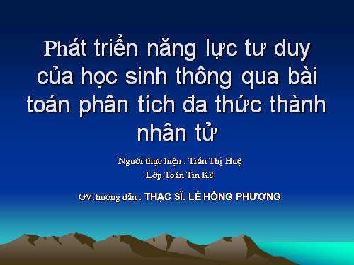 Chuyen de phan tich da thuc thanh nhan tu