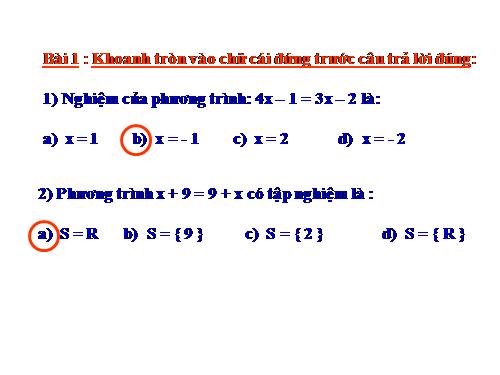 Các bài Luyện tập