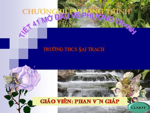 Chương III. §1. Mở đầu về phương trình