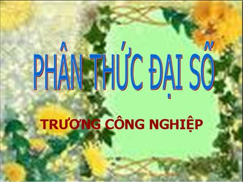 Chương II. §1. Phân thức đại số