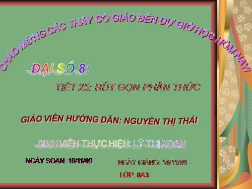 Chương II. §3. Rút gọn phân thức