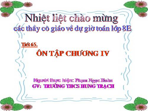 Ôn tập Chương IV. Bất phương trình bậc nhất một ẩn