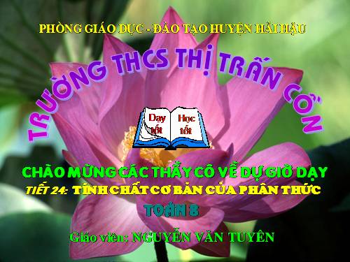 Chương II. §2. Tính chất cơ bản của phân thức