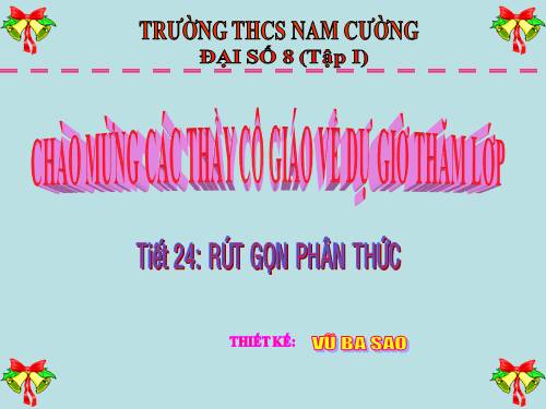 Chương II. §3. Rút gọn phân thức