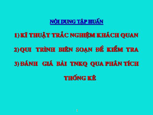 Bồi dưỡng gv ra đề trắc nghiệm môn Hóa