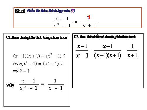 Chương II. §3. Rút gọn phân thức