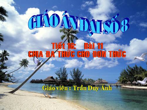 Chương I. §11. Chia đa thức cho đơn thức