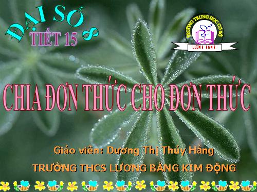 Chương I. §10. Chia đơn thức cho đơn thức