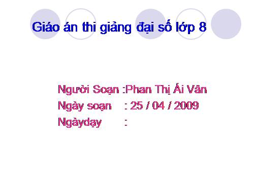 Chương III. §1. Mở đầu về phương trình