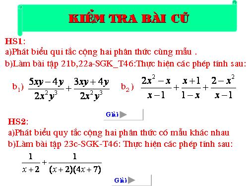 Các bài Luyện tập