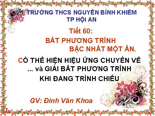 Chương IV. §4. Bất phương trình bậc nhất một ẩn