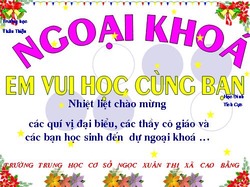 ngoại khóa sân chơi trí tuệ trường THCS Ngọc Xuân