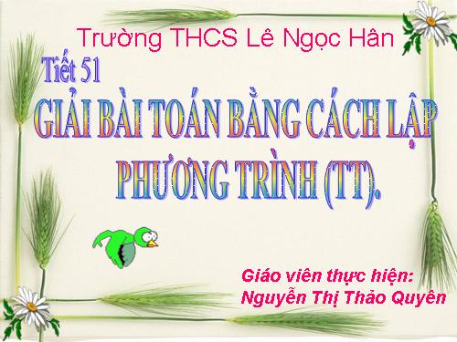 Chương III. §6. Giải bài toán bằng cách lập phương trình