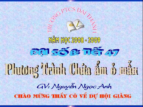 Chương III. §5. Phương trình chứa ẩn ở mẫu