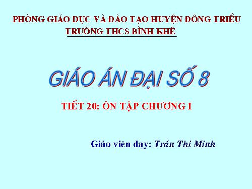 Ôn tập Chương I. Phép nhân và phép chia các đa thức