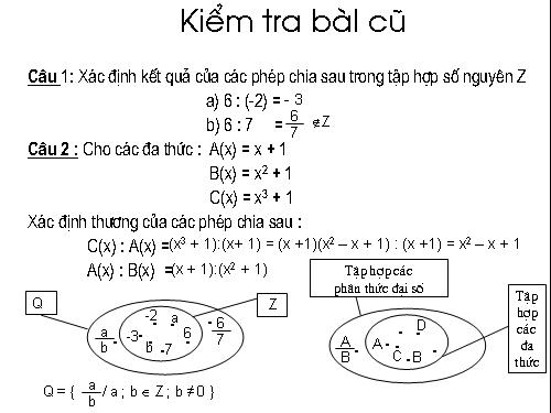 Chương II. §1. Phân thức đại số