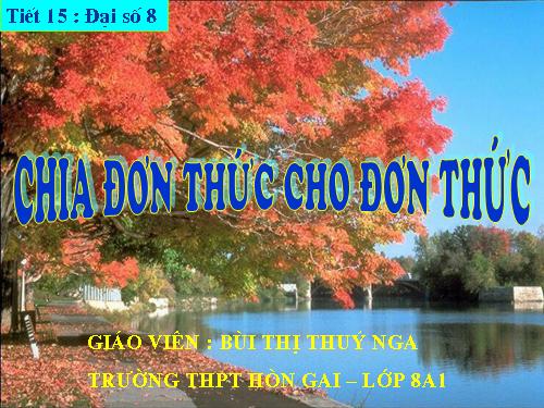 Chương I. §10. Chia đơn thức cho đơn thức