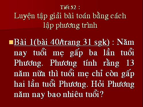 Các bài Luyện tập