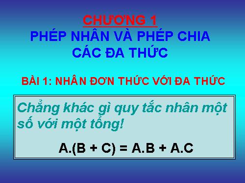 Chương I. §1. Nhân đơn thức với đa thức