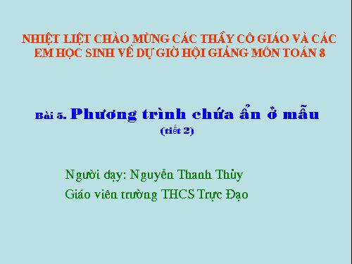 Chương III. §5. Phương trình chứa ẩn ở mẫu