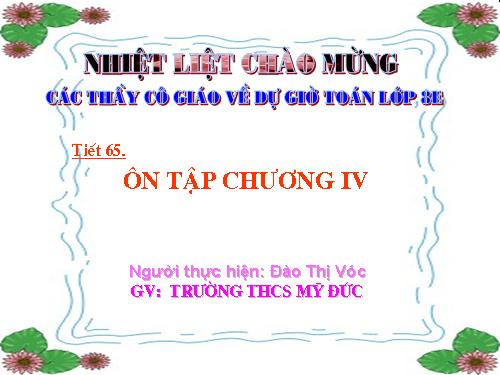 Ôn tập Chương IV. Bất phương trình bậc nhất một ẩn