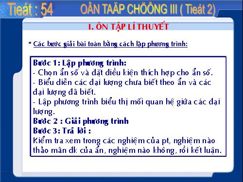 Ôn tập Chương III. Phương trình bậc nhất một ẩn